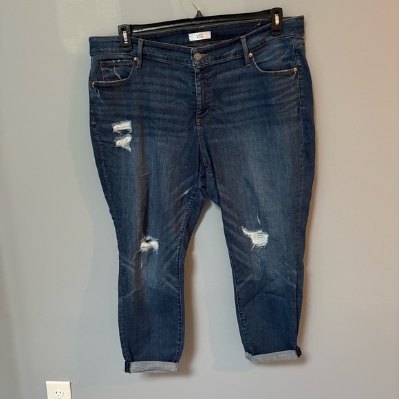 Loft plus modern skinny  Women's Blue Distressed Jeans. Size 22 loft plus jeans - Picture 1 of 5